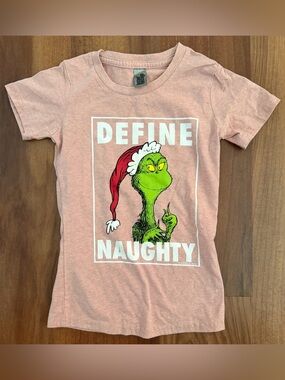 Kids 'Define Naughty' Grinch Graphic Tee - Pink